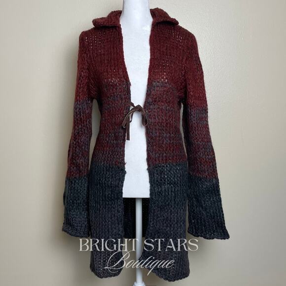 Rare Vintage Knit Ombre Duster Cardi ASO Willow Rosenberg BtVS Red Black - Picture 5 of 11
